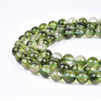 Phantom Quarz Perlen, Grüner Phantomquarz, rund, verschiedene Größen vorhanden, Länge:ca. 15.7 ZollInch, verkauft von Strang