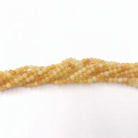 perles en Jade jaune, jaune de jade, Rond, normes différentes pour le choix Environ 15 pouce, Vendu par brin