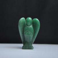 Gemstone Decoration, Green Aventurine, Angel, Carved, for home and office, green 