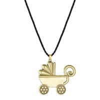 Zinc Alloy Necklace, with Wax Cord, Baby Pram, plated, Unisex .7 Inch 