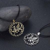 Zinc Alloy Necklace, with Wax Cord, Round, plated, Unisex 