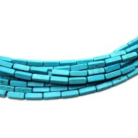Synthetische Türkis Perlen, Rechteck, DIY, blau, 4*13mm, verkauft von Strang