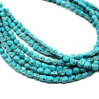 Synthetische Türkis Perlen, Schädel, DIY & verschiedene Größen vorhanden, blau, verkauft von Strang