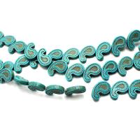 Synthetische Türkis Perlen, Auswuchs Bohnen, DIY, blau, 11*18mm, verkauft von Strang