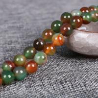 Natürliche Malachit Achat Perlen, rund, poliert, verschiedene Größen vorhanden, Länge:ca. 15.4 ZollInch, verkauft von Strang