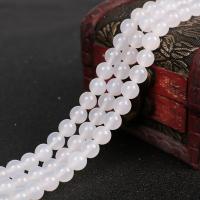 Natürliche Weiße Achat Perlen, Weißer Achat, rund, poliert, verschiedene Größen vorhanden, Länge:ca. 15.4 ZollInch, verkauft von Strang