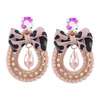 Crystal Drop Earring, Zinc Alloy, with Crystal, for woman 66mm 