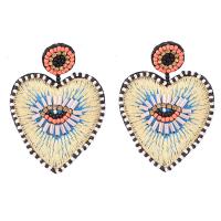 Glass Seed Beads Earring, Cloth, with Glass, for woman, 62mm 