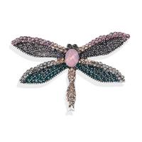 Zinc Alloy Jewelry Brooch, Dragonfly, plated, for woman & with rhinestone 