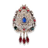 Zinc Alloy Jewelry Brooch, plated & for woman & with rhinestone 