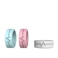 Silicone Finger Ring, Electrocardiographic, Unisex & luminated 20mm, 9mm, 2.5mm, US Ring 