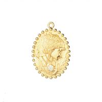 Cubic Zirconia Micro Pave Brass Pendant, gold color plated, DIY & micro pave cubic zirconia & for woman 