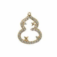 Cubic Zirconia Micro Pave Brass Pendant, gold color plated, DIY & micro pave cubic zirconia & for woman 