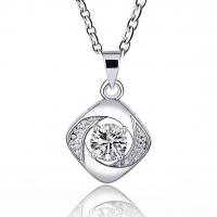 Rhinestone Zinc Alloy Necklace, with Rhinestone, fashion jewelry, silver color, 45+5cm 