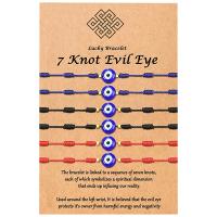 Evil Eye Bracelet Bijoux, cordon de polyester, avec alliage de zinc, pour femme, plus de couleurs à choisir Environ 7.06 pouce, Vendu par PC