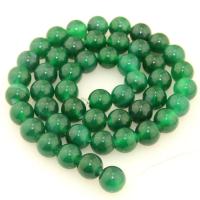 Natural Green Agate Beads, Round, polished, DIY green 