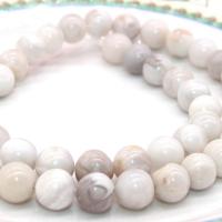 Perle naturelle Agate Crazy, agate folle, Rond, poli, DIY & normes différentes pour le choix, blanc, Vendu par brin