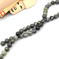 Zebra-Jaspis Perle, Zebra Jaspis, rund, poliert, DIY & verschiedene Größen vorhanden, grün, verkauft von Strang