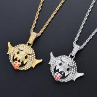 Rhinestone Zinc Alloy Necklace, with stainless steel chain, fashion jewelry & Unisex 