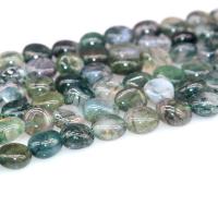 Natural Moss Agate Beads, irregular, polished, DIY 