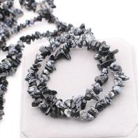Schneeflocke Obsidian Perlen, Bruchstück, poliert, DIY & verschiedene Größen vorhanden, verkauft von Strang