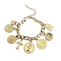 Fashion Zinc Alloy Bracelets, gold color plated, for woman .44 Inch 