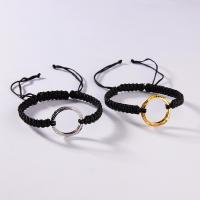 Fashion Zinc Alloy Bracelets, with Cotton Thread, fashion jewelry & Unisex 