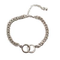 Fashion Zinc Alloy Bracelets, silver color plated, for woman .29 Inch 