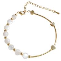 Cats Eye Bracelets, Zinc Alloy, with Cats Eye, gold color plated, for woman, white Inch 