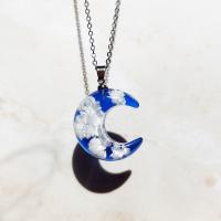 Resin Zinc Alloy Necklace, with Resin, fashion jewelry, blue 