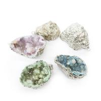 Agate Pendants de Quartz , agate quartz de glace, avec laiton, DIY, plus de couleurs à choisir, 40-70mm, Vendu par PC