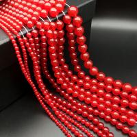 Perles de Cornaline, Rond, poli, DIY & normes différentes pour le choix, rouge Environ 15 pouce, Vendu par brin