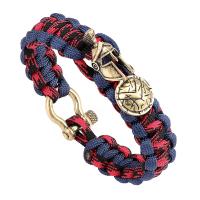 Survival Bracelets, Zinc Alloy, with Polyester, plated, Unisex 
