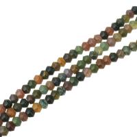 Natürliche Indian Achat Perlen, Indischer Achat, Abakus,Rechenbrett, nachhaltiges & facettierte, 4x6x6mm, Bohrung:ca. 1mm, Länge:15 ZollInch, 83PCs/Strang, verkauft von Strang
