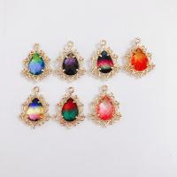 Crystal Zinc Alloy Pendants, with Crystal, gold color plated, DIY 
