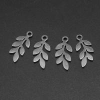 Stainless Steel Leaf Pendant, 304 Stainless Steel, DIY, original color Approx 1.2mm 