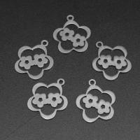 304 Stainless Steel Pendant, Flower, DIY, original color Approx 1.2mm 