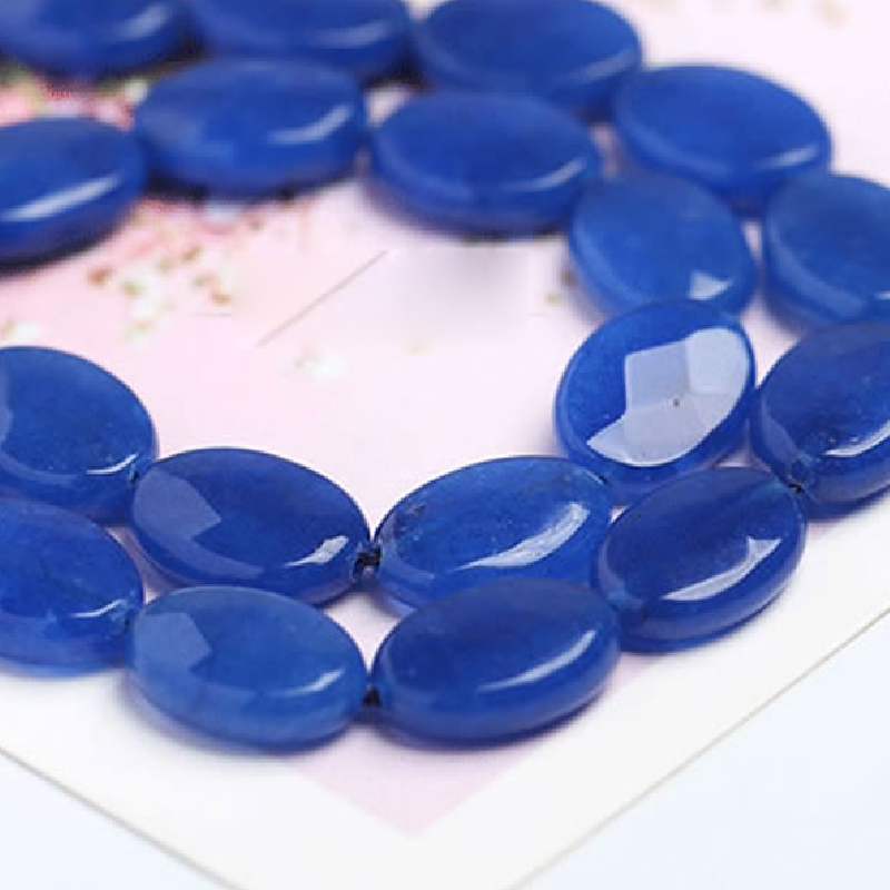 Abalorios de Calcedonia Azul , elipse, pulido, diverso tamaño para la opción & facetas, más colores para la opción, Vendido por Sarta