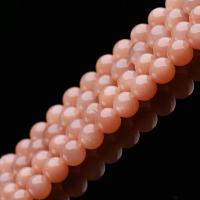 Sonnenstein Perle, rund, poliert, DIY & verschiedene Größen vorhanden, orange, verkauft von Strang