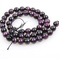 Tiger Eye Beads, Round, polished, DIY purple 