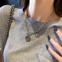 Titanium Steel Jewelry Necklace, fashion jewelry & Unisex, silver color, 48CM 