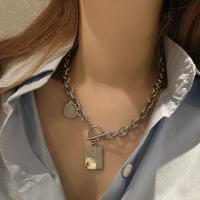Titanium Steel Jewelry Necklace, fashion jewelry & Unisex, silver color, 45CM 
