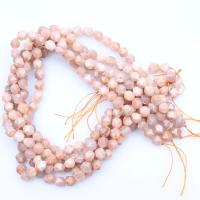 Sunstone Bead, polished, DIY & faceted, pink 
