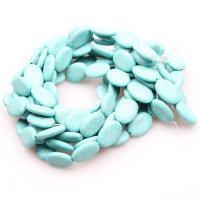 Synthetic Turquoise Beads, Synthetic Blue Turquoise, Flat Oval, polished, DIY, dark green 