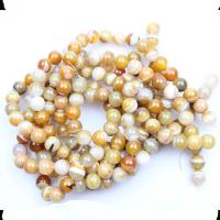 Natural Lace Agate Beads, Round, polished, DIY, yellow, 12mm 