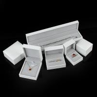 Boîte à bijoux multifonctions, papier en similicuir, avec velours de coton, normes différentes pour le choix, blanc, Vendu par PC[