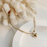Titanium Steel Jewelry Necklace, fashion jewelry, golden, 1.2X1.34 +0.75cm   41+5cm 