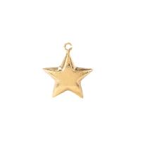 Звезды подвески латунные, Латунь, Звезда, плакирован золотом отверстие:Приблизительно 2mm, продается PC