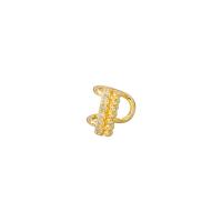 Brass Earring Clip, gold color plated, micro pave cubic zirconia 