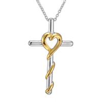 Stainless Steel Jewelry Necklace, Cross, plated, for woman 